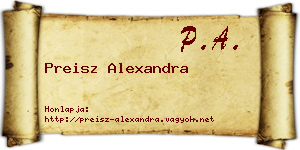 Preisz Alexandra névjegykártya